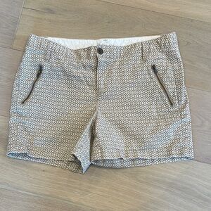Caslon Tan and White Bermuda Shorts Classic Style